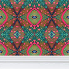 Load image into Gallery viewer, XO Wallpaper in Aqua and Pink by Mindy Macgregor