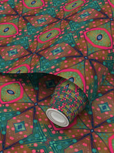 Load image into Gallery viewer, XO Wallpaper in Aqua and Pink by Mindy Macgregor