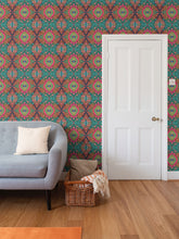 Load image into Gallery viewer, XO Wallpaper in Aqua and Pink by Mindy Macgregor