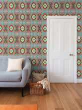 Load image into Gallery viewer, XO Wallpaper in Brick and Purple by Mindy Macgregor