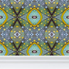 Load image into Gallery viewer, Moogin XO Wallpaper in Purple and Yellow by Mindy Macgregor