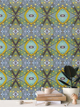 Load image into Gallery viewer, Moogin XO Wallpaper in Purple and Yellow by Mindy Macgregor