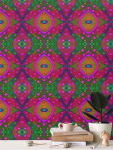 Load image into Gallery viewer, Moogin XO Wallpaper in Green and Pink by Mindy Macgregor