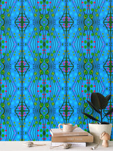 Load image into Gallery viewer, Moogin Nouveau-esque Wallpaper in Blue and Pink by Mindy Macgregor