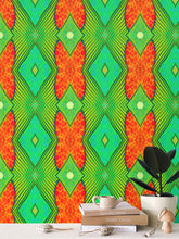 Load image into Gallery viewer, Moogin Soft Geometry Wallpaper in Lime and Orange by Mindy Macgregor