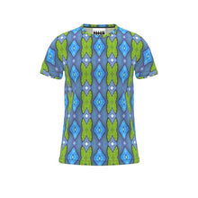 Load image into Gallery viewer, Moogin Soft Geometry T Shirt in Purple and Yellow by Mindy Macgregor