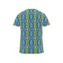 Load image into Gallery viewer, Moogin Soft Geometry T Shirt in Purple and Yellow by Mindy Macgregor