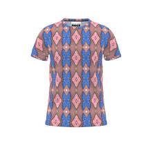 Load image into Gallery viewer, Moogin Soft Geometry T Shirt in Pink and Blue by Mindy Macgregor