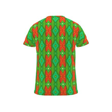 Load image into Gallery viewer, Moogin Soft Geometry T Shirt in Lime and Orange by Mindy Macgregor