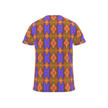 Load image into Gallery viewer, Moogin Soft Geometry T Shirt in Blue and Peach by Mindy Macgregor