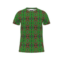 Load image into Gallery viewer, Moogin Nouveau-esque T Shirt in Green and Pink by Mindy Macgregor