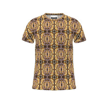 Load image into Gallery viewer, Moogin Nouveau-esque T Shirt in Lilac and Yellow by Mindy Macgregor