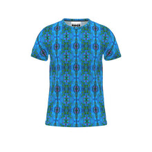 Load image into Gallery viewer, Moogin Nouveau-esque T Shirt in Blue and Pink by Mindy Macgregor