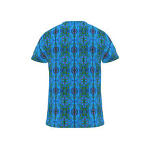 Load image into Gallery viewer, Moogin Nouveau-esque T Shirt in Blue and Pink by Mindy Macgregor