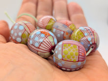 Load image into Gallery viewer, Moogin beads - Lampwork glass - Extra large focal bead set - Patchwork