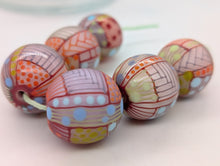 Load image into Gallery viewer, Moogin beads - Lampwork glass - Extra large focal bead set - Patchwork