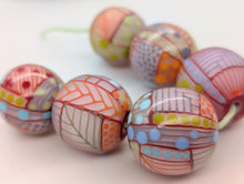 Load image into Gallery viewer, Moogin beads - Lampwork glass - Extra large focal bead set - Patchwork