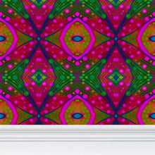 Load image into Gallery viewer, Moogin XO Wallpaper in Green and Pink by Mindy Macgregor