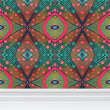 Load image into Gallery viewer, XO Wallpaper in Aqua and Pink by Mindy Macgregor
