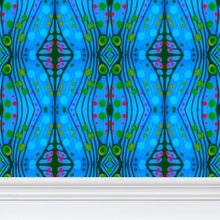 Load image into Gallery viewer, Moogin Nouveau-esque Wallpaper in Blue and Pink by Mindy Macgregor