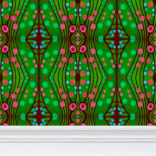 Load image into Gallery viewer, Moogin Nouveau-esque Wallpaper in Green and Pink by Mindy Macgregor