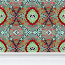 Load image into Gallery viewer, XO Wallpaper in Brick and Purple by Mindy Macgregor