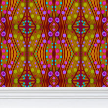 Load image into Gallery viewer, Moogin Nouveau-esque Wallpaper in Magenta and Gold by Mindy Macgregor