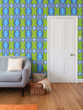 Load image into Gallery viewer, Moogin Soft Geometry Wallpaper in Purple and Yellow by Mindy Macgregor