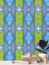 Load image into Gallery viewer, Moogin Soft Geometry Wallpaper in Purple and Yellow by Mindy Macgregor