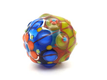 Load image into Gallery viewer, Moogin beads - Fair Isle patterned lampwork glass extra large Focal bead