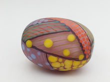 Load image into Gallery viewer, Moogin beads - lampwork glass - Extra large Focal bead Patchwork pattern