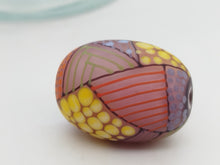 Load image into Gallery viewer, Moogin beads - lampwork glass - Extra large Focal bead Patchwork pattern