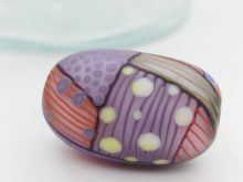 Load image into Gallery viewer, Moogin beads - lampwork glass - Extra large Focal bead Patchwork pattern