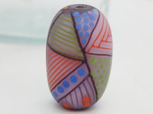Load image into Gallery viewer, Moogin beads - lampwork glass - Extra large Focal bead Patchwork pattern