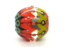 Load image into Gallery viewer, Moogin beads - Fair Isle patterned lampwork glass extra large Focal bead