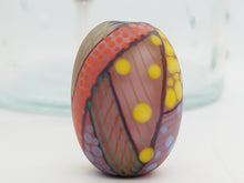 Load image into Gallery viewer, Moogin beads - lampwork glass - Extra large Focal bead Patchwork pattern