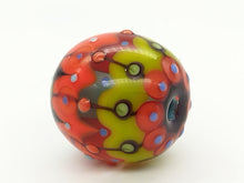 Load image into Gallery viewer, Moogin beads - Fair Isle patterned lampwork glass extra large Focal bead