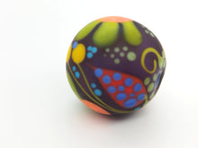 Load image into Gallery viewer, Moogin beads - Floral patterned lampwork glass extra large Focal bead