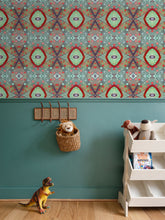 Load image into Gallery viewer, XO Wallpaper in Brick and Purple by Mindy Macgregor
