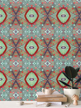 Load image into Gallery viewer, XO Wallpaper in Brick and Purple by Mindy Macgregor
