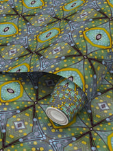 Load image into Gallery viewer, Moogin XO Wallpaper in Purple and Yellow by Mindy Macgregor

