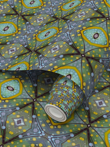 Moogin XO Wallpaper in Purple and Yellow by Mindy Macgregor