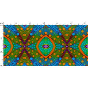 Moogin XO Wallpaper in Orange and Blue by Mindy Macgregor
