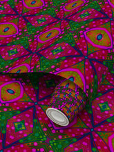 Load image into Gallery viewer, Moogin XO Wallpaper in Green and Pink by Mindy Macgregor
