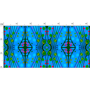 Moogin Nouveau-esque Wallpaper in Blue and Pink by Mindy Macgregor