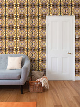 Load image into Gallery viewer, Moogin Nouveau-esque Wallpaper in Lilac and Yellow by Mindy Macgregor
