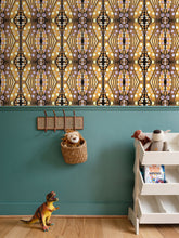 Load image into Gallery viewer, Moogin Nouveau-esque Wallpaper in Lilac and Yellow by Mindy Macgregor

