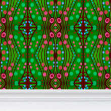 Load image into Gallery viewer, Moogin Nouveau-esque Wallpaper in Green and Pink by Mindy Macgregor
