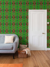 Load image into Gallery viewer, Moogin Nouveau-esque Wallpaper in Green and Pink by Mindy Macgregor
