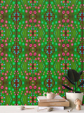 Load image into Gallery viewer, Moogin Nouveau-esque Wallpaper in Green and Pink by Mindy Macgregor

